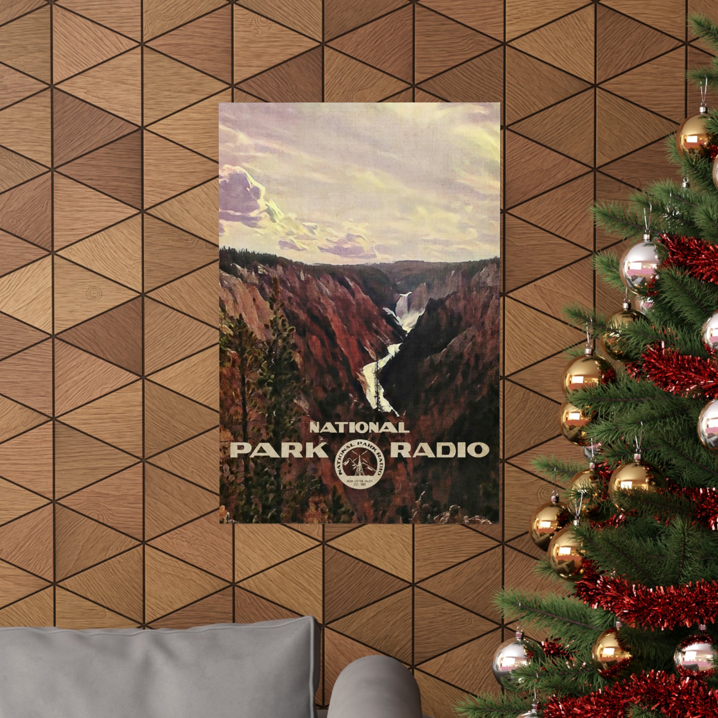 Original *Vintage* National Park Radio Poster - Yellowstone National Park