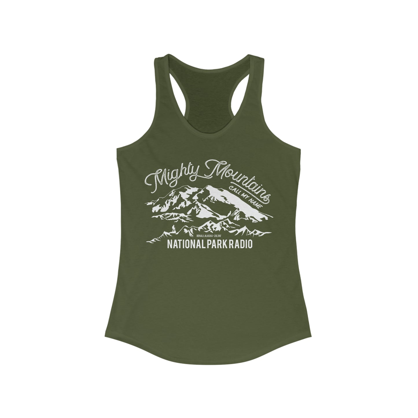 Women's NPR "Mighty Mountains" Racerback Tank
