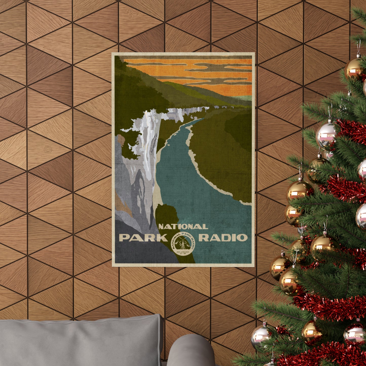 Original *Vintage* National Park Radio Poster - Buffalo National River