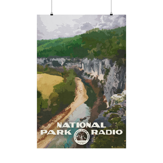 Original *Vintage* National Park Radio Poster - Steel Creek, Buffalo National River, 2017