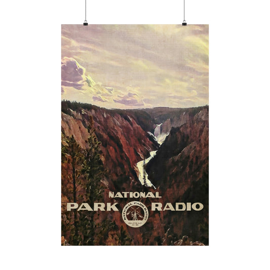 Original *Vintage* National Park Radio Poster - Yellowstone National Park